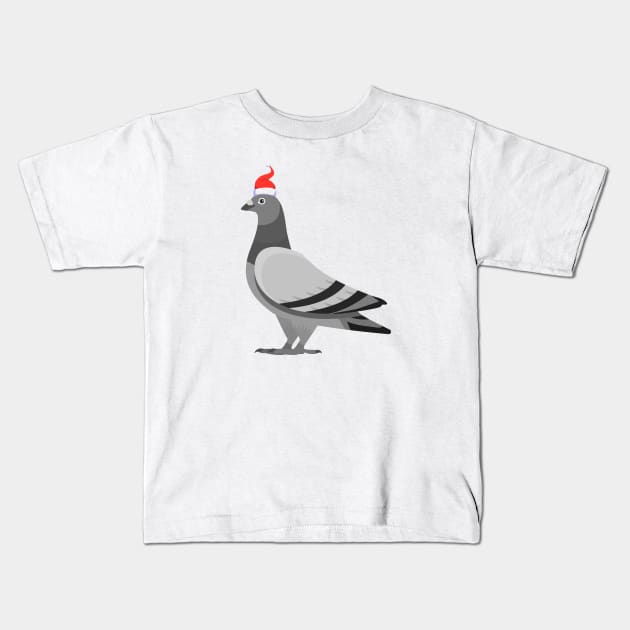 Christmas Pigeon Kids T-Shirt by NV